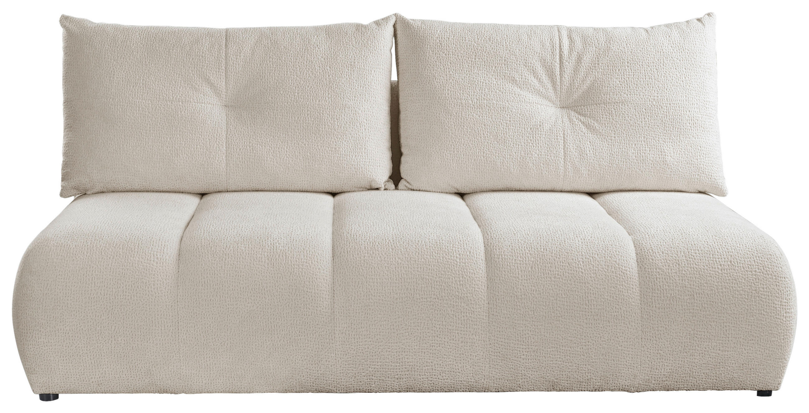SCHLAFSOFA  mit Bettkasten erhältlich, Bettfunktion erhältlich Struktur Creme  - Creme/Schwarz, Design, Holz/Textil (209/100/103cm) - MID.YOU