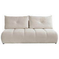 SCHLAFSOFA  mit Bettkasten erhältlich, Bettfunktion erhältlich Struktur Creme  - Creme/Schwarz, Design, Holz/Textil (209/100/103cm) - MID.YOU