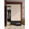 DREHTÜRENSCHRANK 3-türig Schwarz, Beige  - Beige/Schwarz, Design, Holzwerkstoff (140/200/55cm) - Voleo