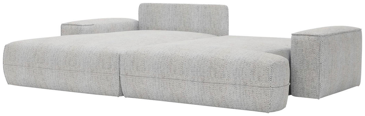 ECKSOFA Hellgrau Struktur  - Hellgrau/Schwarz, Design, Kunststoff/Textil (156/272cm) - Livetastic