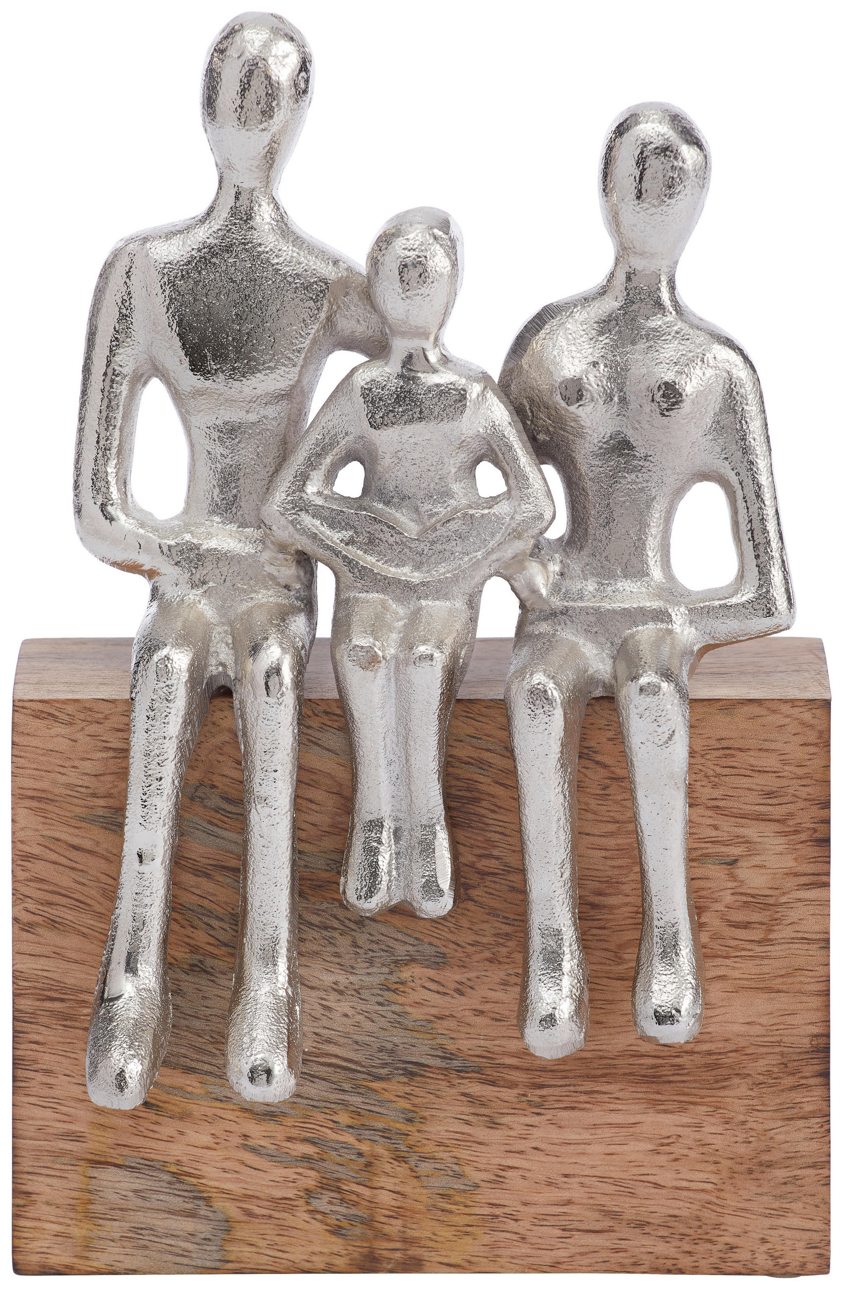SKULPTUR - Silberfarben/Braun, LIFESTYLE, Holz/Metall (18/25/8cm) - Ambia Home