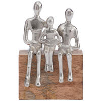 SKULPTUR - Silberfarben/Braun, LIFESTYLE, Holz/Metall (18/25/8cm) - Ambia Home