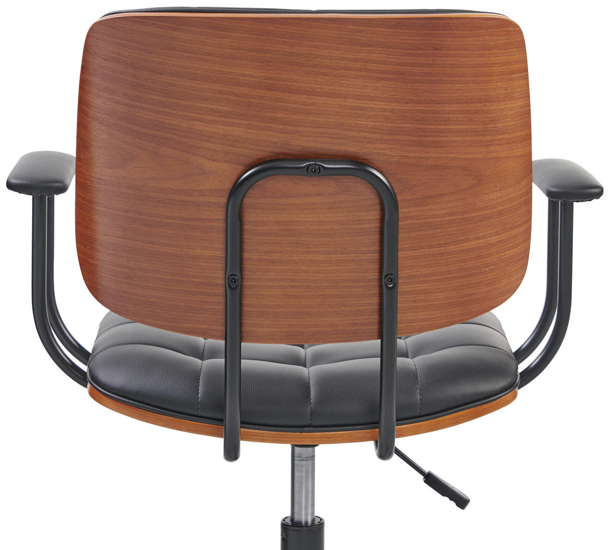 DREHSTUHL Lederlook Schwarz, Walnussfarben  - Walnussfarben/Schwarz, MODERN, Holz/Kunststoff (65/79-86,5/59cm) - Livetastic
