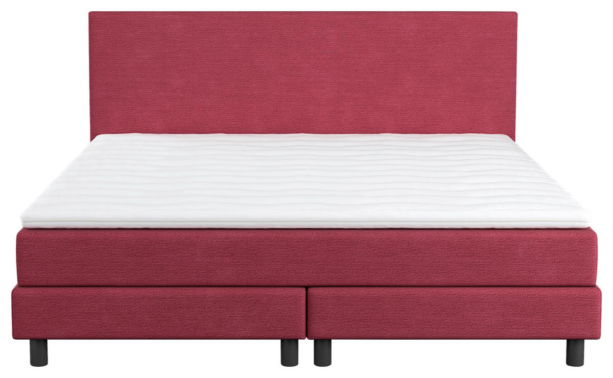 BOXBETT 180/200 cm  in Beere  - Beere/Schwarz, Modern, Holzwerkstoff/Textil (180/200cm) - MID.YOU
