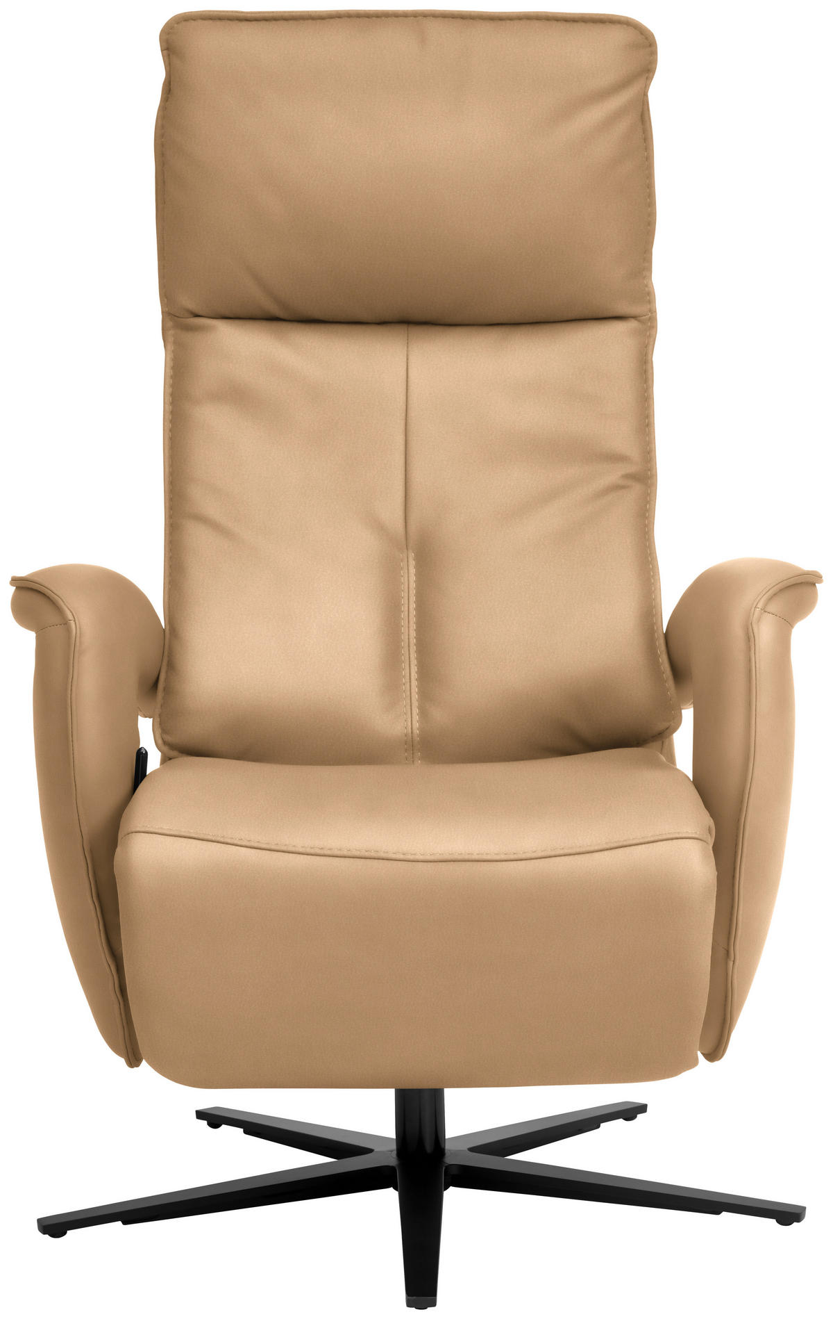 RELAXSESSEL in Leder Honig  - Schwarz/Honig, Design, Leder/Metall (77/119/87cm) - Valdera