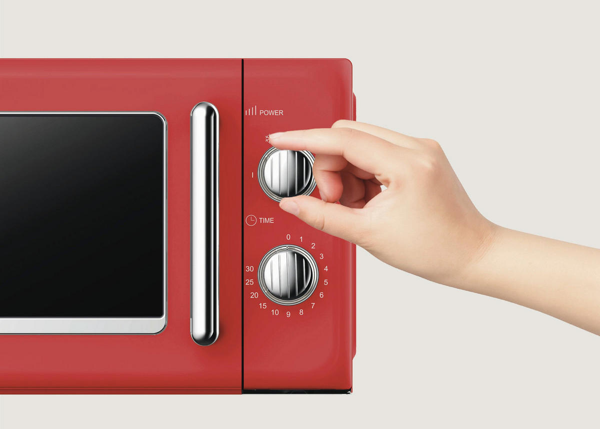 MIKROWELLE MW-R 25.3 ROT  - Rot, Trend, Metall (45,2/26,2/36cm)