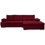 WOHNLANDSCHAFT Rot Flachgewebe  - Chromfarben/Rot, Design, Kunststoff/Textil (294/173cm) - Carryhome