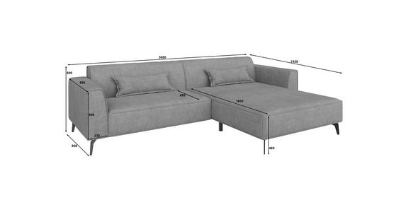 ECKSOFA  in Chenille Greige  300/190 cm  - Hellbraun/Greige, MODERN, Textil/Metall (300/190cm) - Carryhome