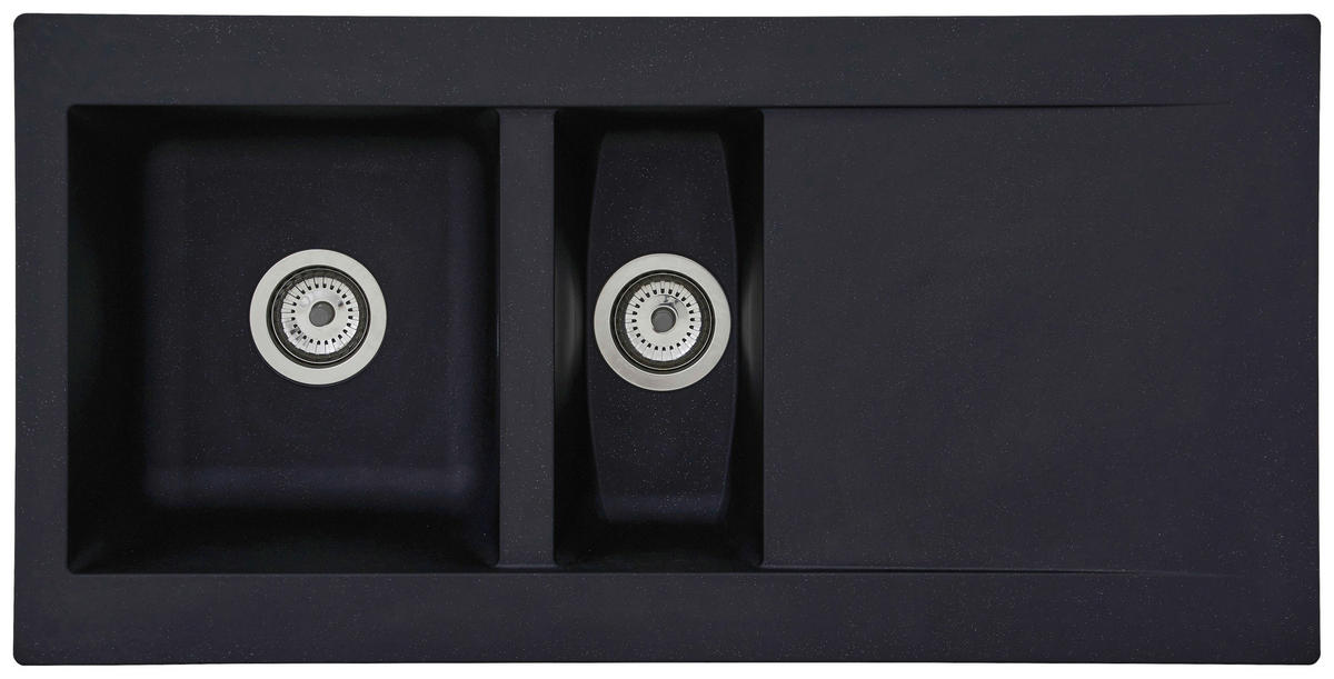 SPÜLE 1712DENVER100X50S  - Schwarz, Trend, Glas/Kunststoff (100/20/50cm) - Respekta