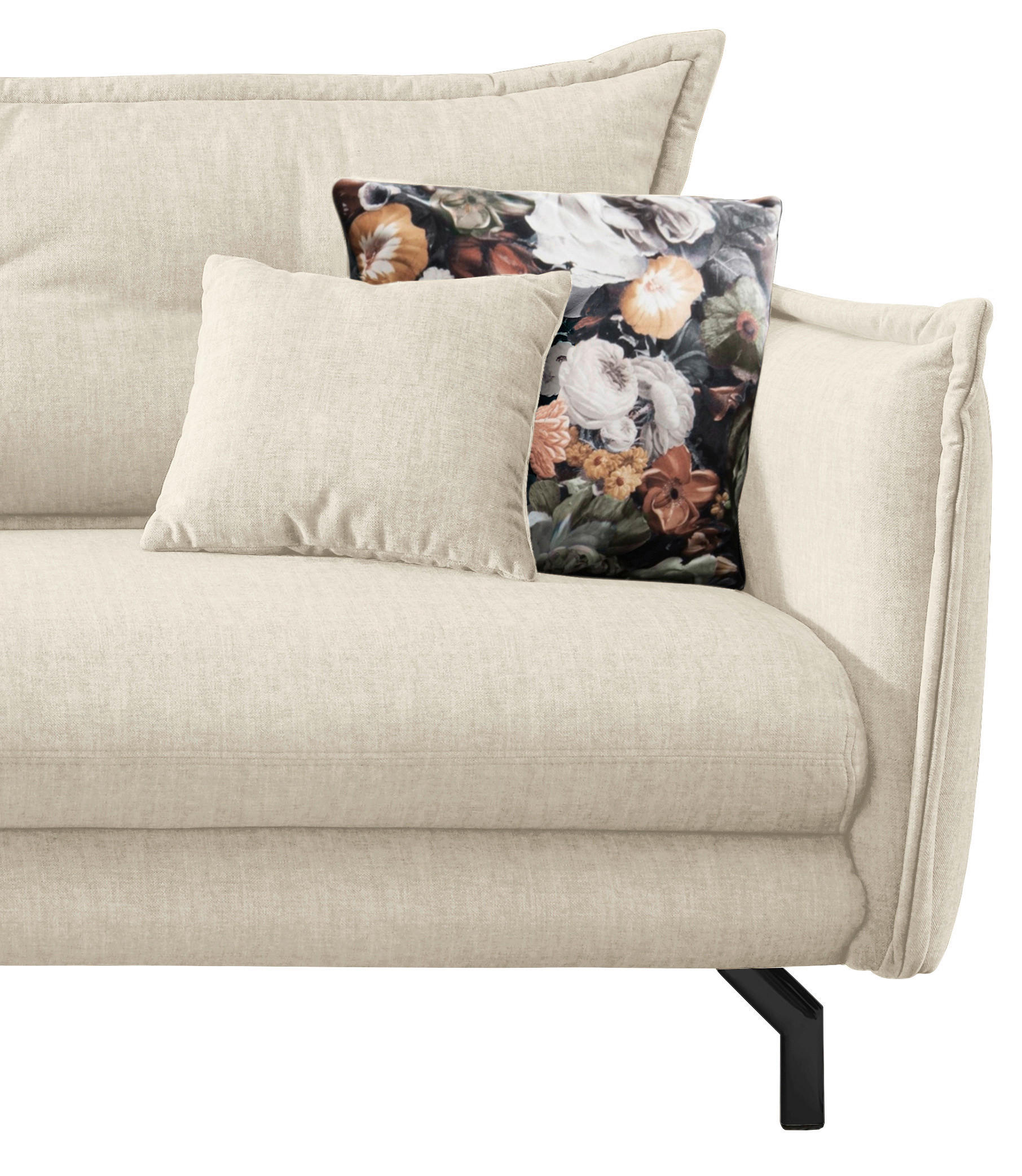 Thumbnail - Livetastic Ecksofa, Beige, Textil, 4-Sitzer, Füllung: Schaumstoff, L-Form, Ottomane links, 255x180 cm, Made in EU, Rücke...