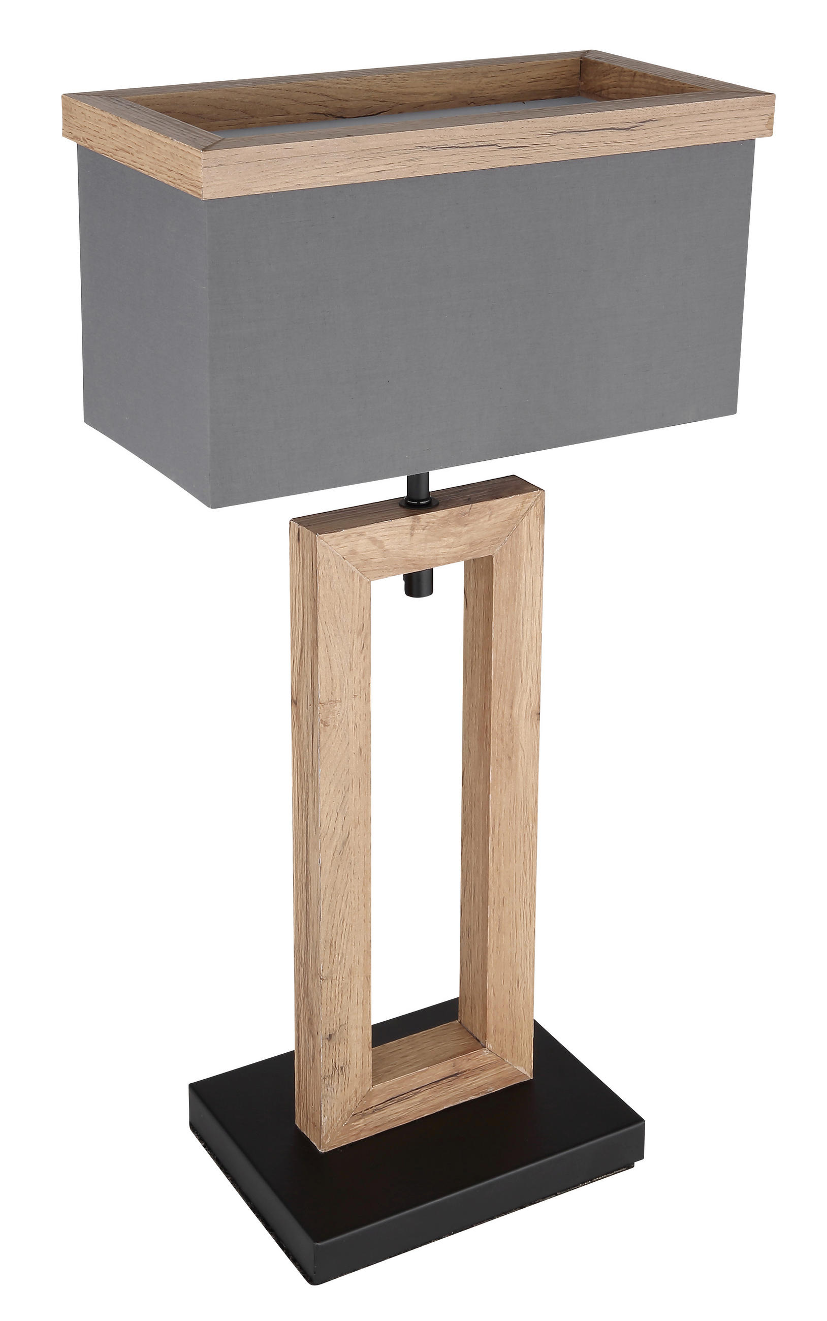 TISCHLEUCHTE Ossi 30/15/55 cm   - Anthrazit/Schwarz, KONVENTIONELL, Holzwerkstoff/Textil (30/15/55cm) - Globo