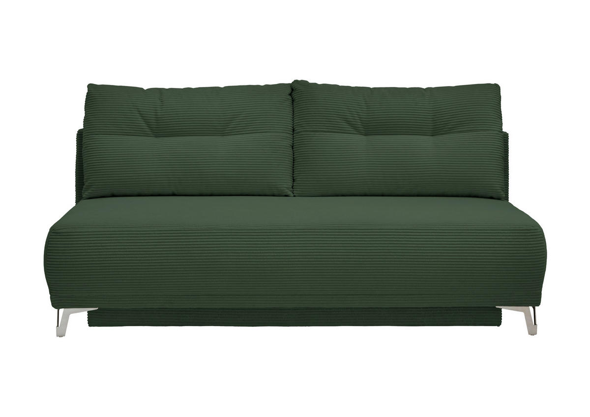 SCHLAFSOFA in Cord Grün  - Chromfarben/Grün, Modern, Textil/Metall (198/90/100cm) - Livetastic