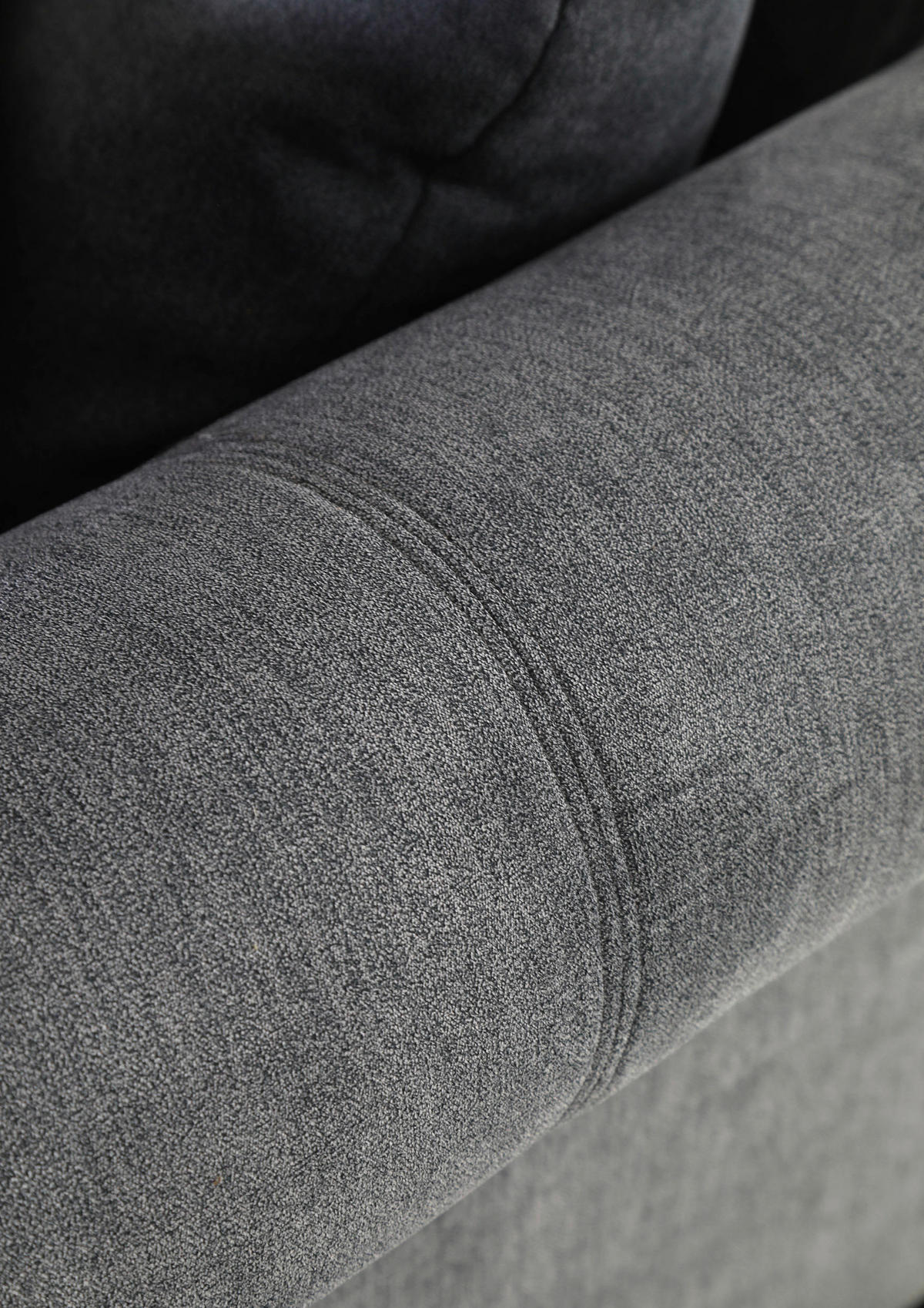 BIGSOFA in Flachgewebe Dunkelgrau  - Dunkelgrau/Dunkelbraun, Konventionell, Holz/Textil (270/80/110cm) - Livetastic