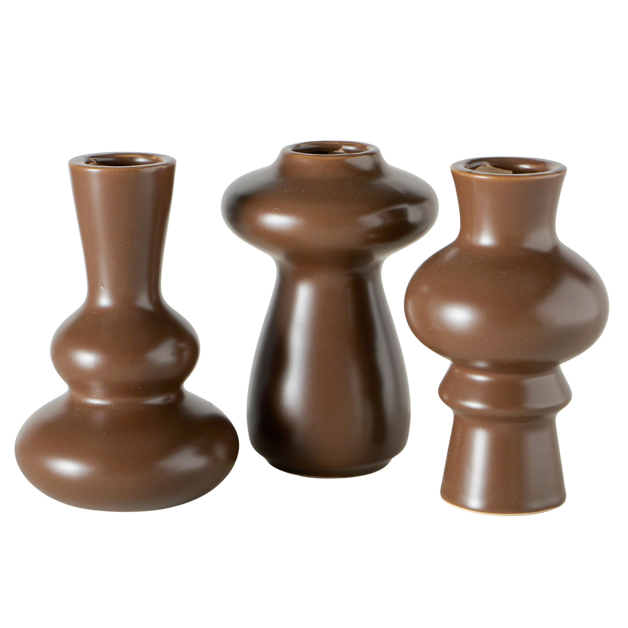 VASE  - Braun, Basics, Keramik (8/12cm) - Ambia Home
