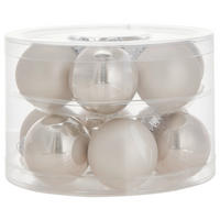 JULGRANSKULOR SET 6 cm 12 delar  - grå, Klassisk, glas (6cm)