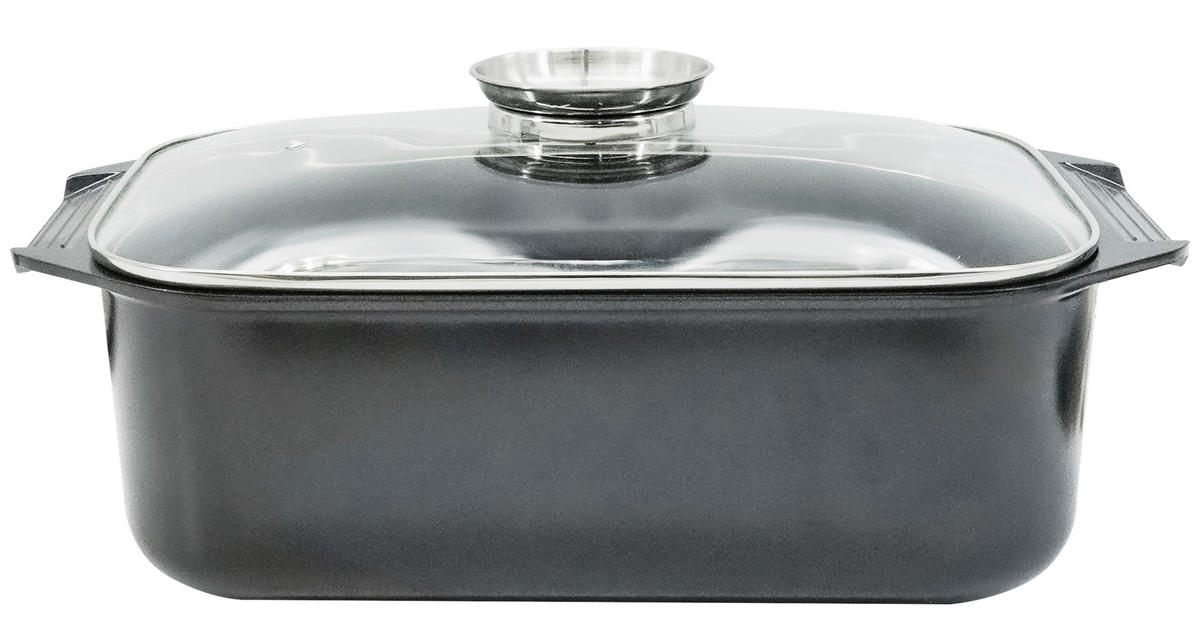 PEKÁČ 6 l - čierna/číra, Basics, kov/sklo (33/21,5/11cm) - Homeware Profession.