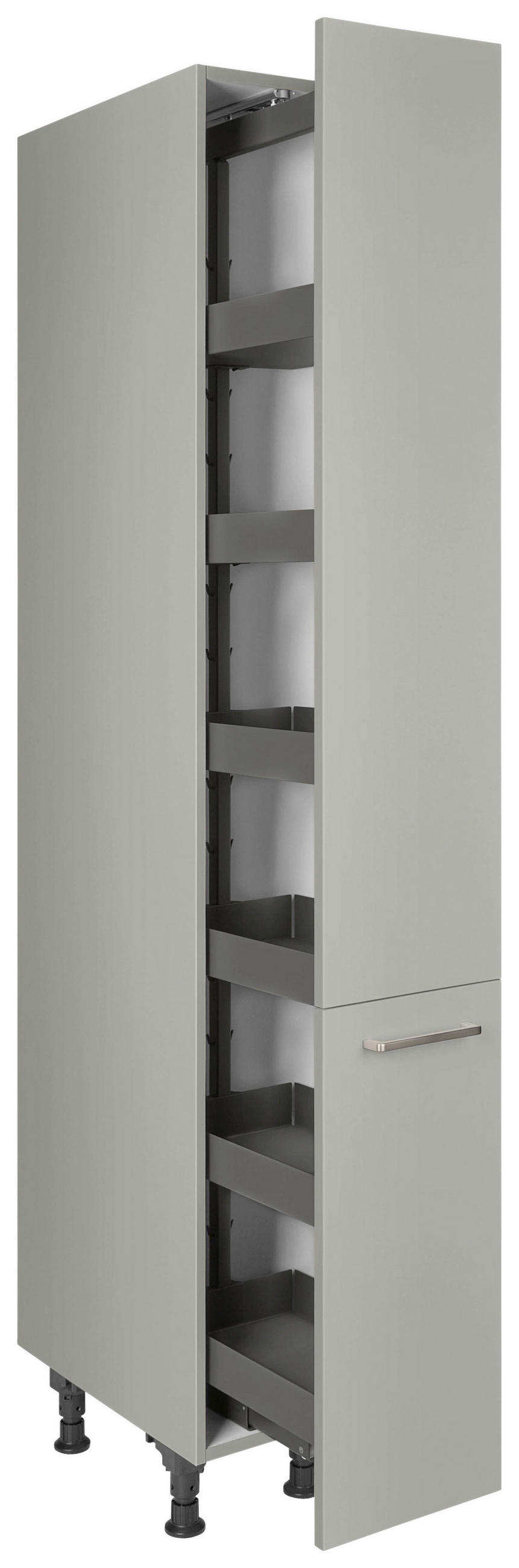 APOTHEKERSCHRANK 30/216,6/58 cm  in Grau  - Edelstahlfarben/Schwarz, MODERN, Holzwerkstoff/Metall (30/216,6/58cm) - Nobilia