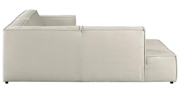 ECKSOFA Creme Cord  - Creme/Schwarz, KONVENTIONELL, Kunststoff/Textil (224/254cm) - Hom`in