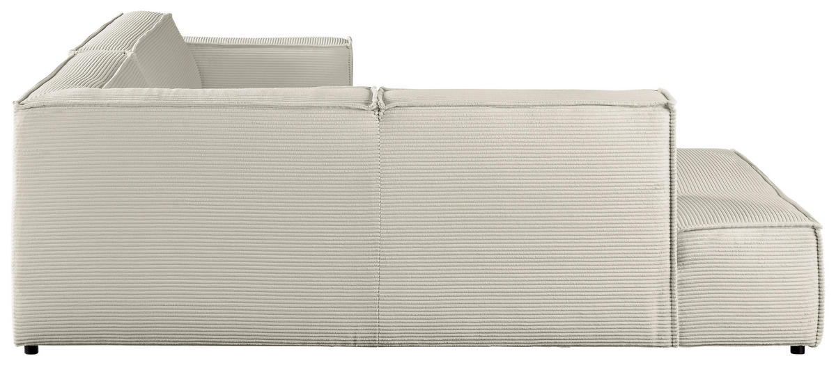 ECKSOFA in Cord Creme  - Creme/Schwarz, Konventionell, Kunststoff/Textil (224/254cm) - Hom`in