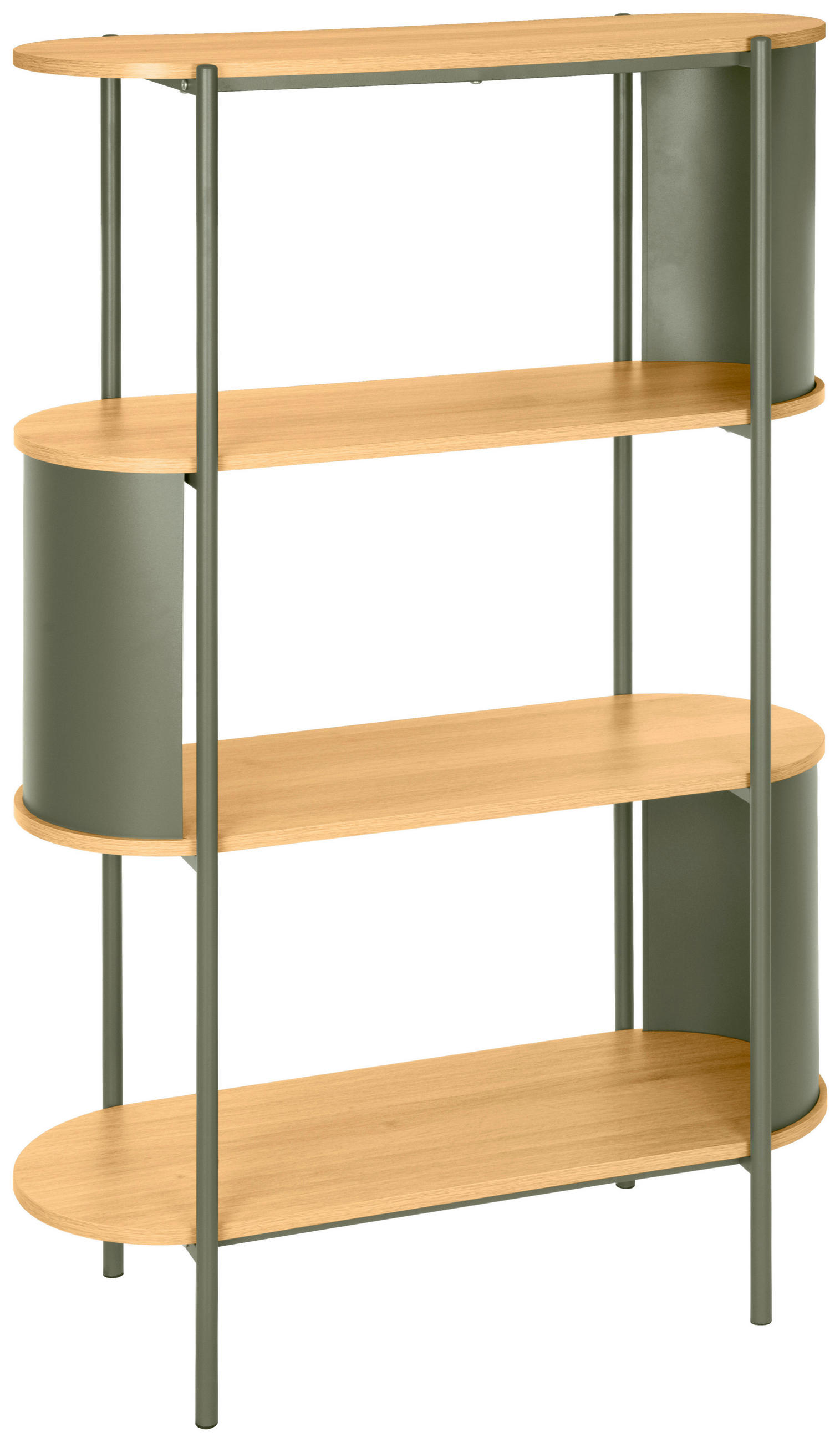 Xora REGÁL, zelená, přírodní barvy, železo, 80/133,5/33,8 cm