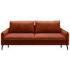 SCHLAFSOFA  mit Liegefunktion, Rücken echt Chenille Terracotta  - Terracotta/Schwarz, KONVENTIONELL, Textil/Metall (223/89/107cm) - Carryhome