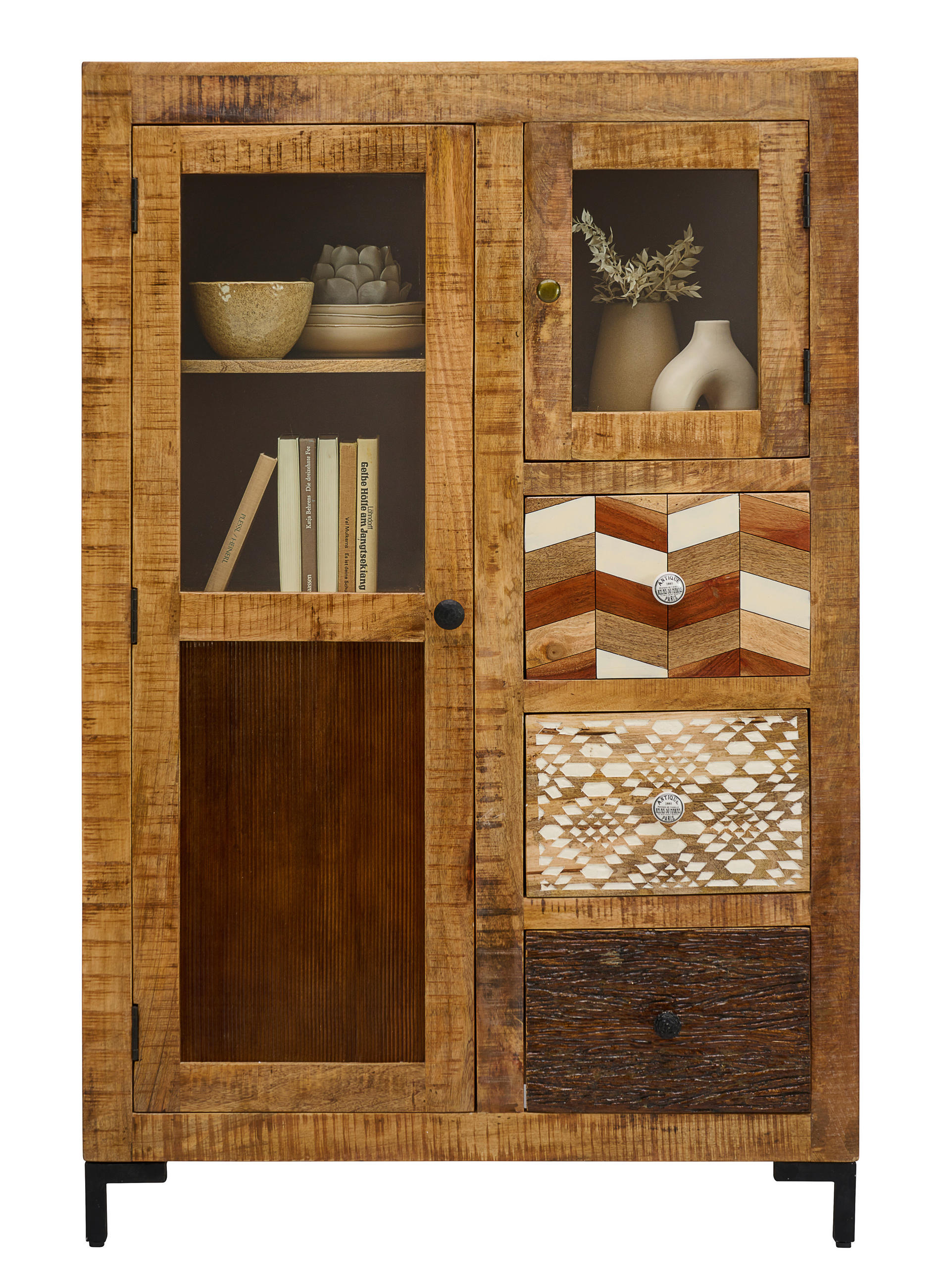 HIGHBOARD  in 95/147/45 cm  - Multicolor/Schwarz, Lifestyle, Glas/Keramik (95/147/45cm) - Landscape