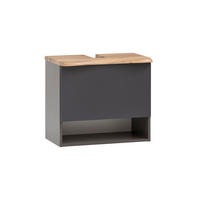 WASCHTISCHUNTERSCHRANK 61/55/40 cm  - Silberfarben/Eiche Wotan, Natur, Holzwerkstoff/Kunststoff (61/55/40cm) - Xora