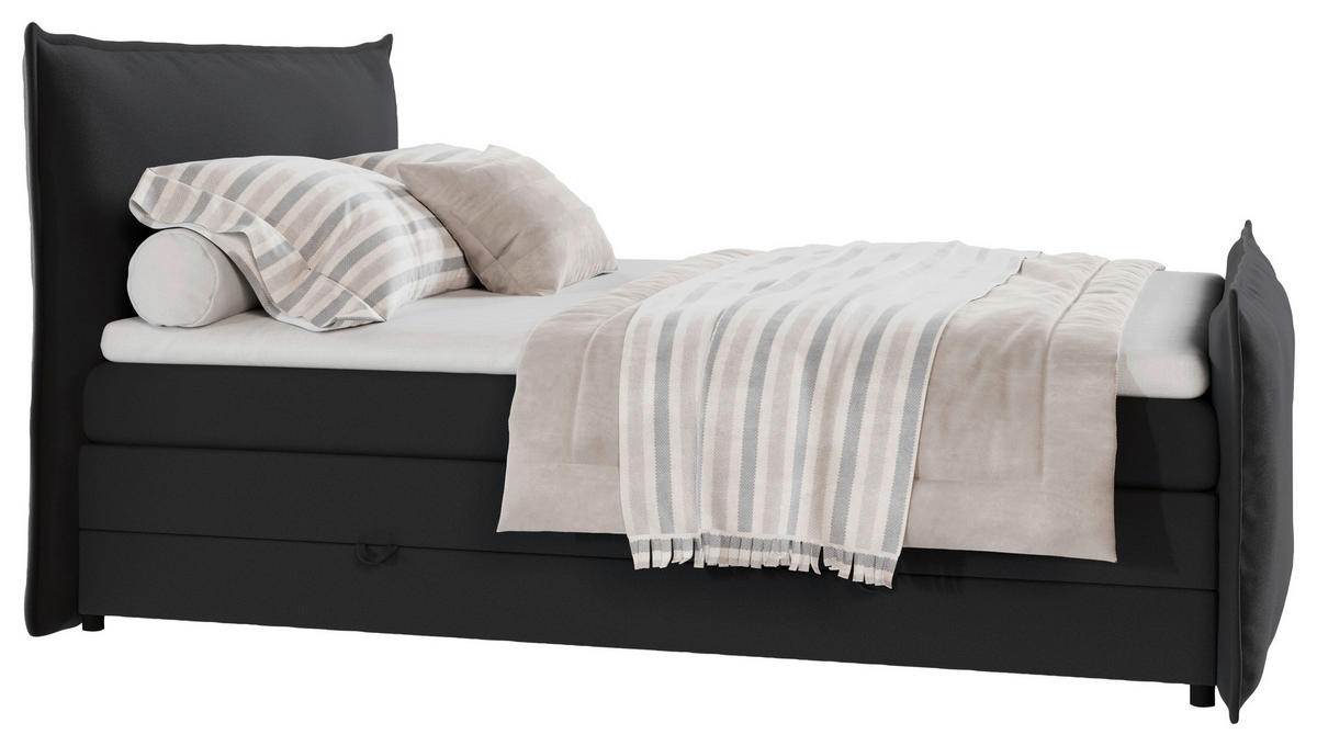 BOXSPRINGBETT 160/200 cm  in Grau  - Schwarz/Grau, MODERN, Textil (160/200cm) - MID.YOU