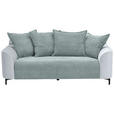 2-SITZER-SOFA in Cord, Velours Blaugrau  - Blaugrau/Schwarz, KONVENTIONELL, Textil/Metall (175/84/99cm) - Carryhome