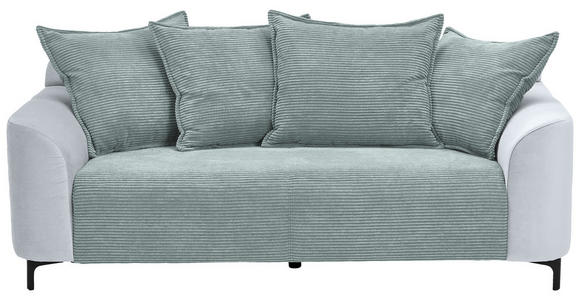 2-SITZER-SOFA in Cord, Velours Blaugrau  - Blaugrau/Schwarz, KONVENTIONELL, Textil/Metall (175/84/99cm) - Carryhome