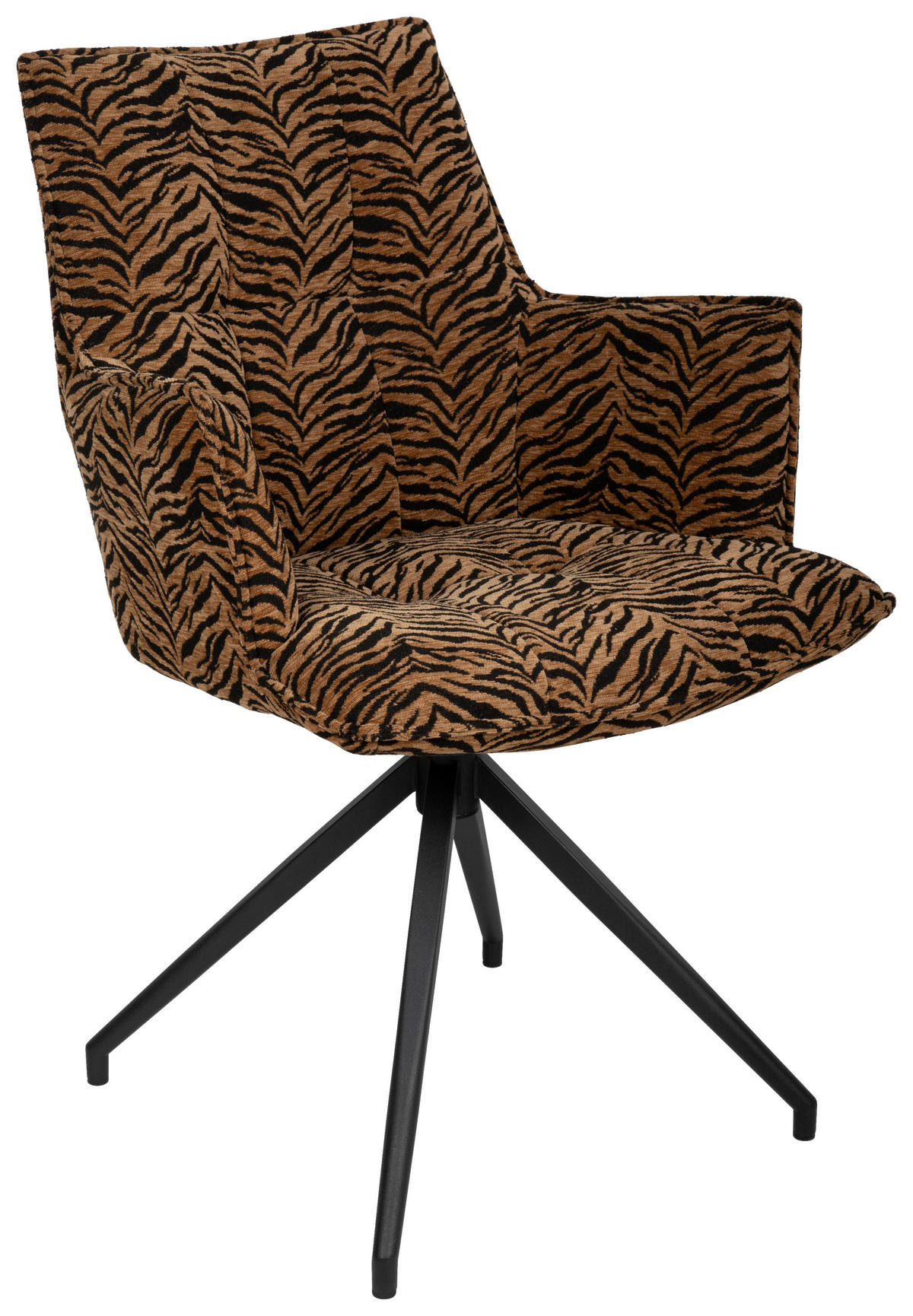 STOL MED ARMSTÖD järn jacquard  - brun/svart, Design, metall/textil (59/89,5/63cm) - Novel