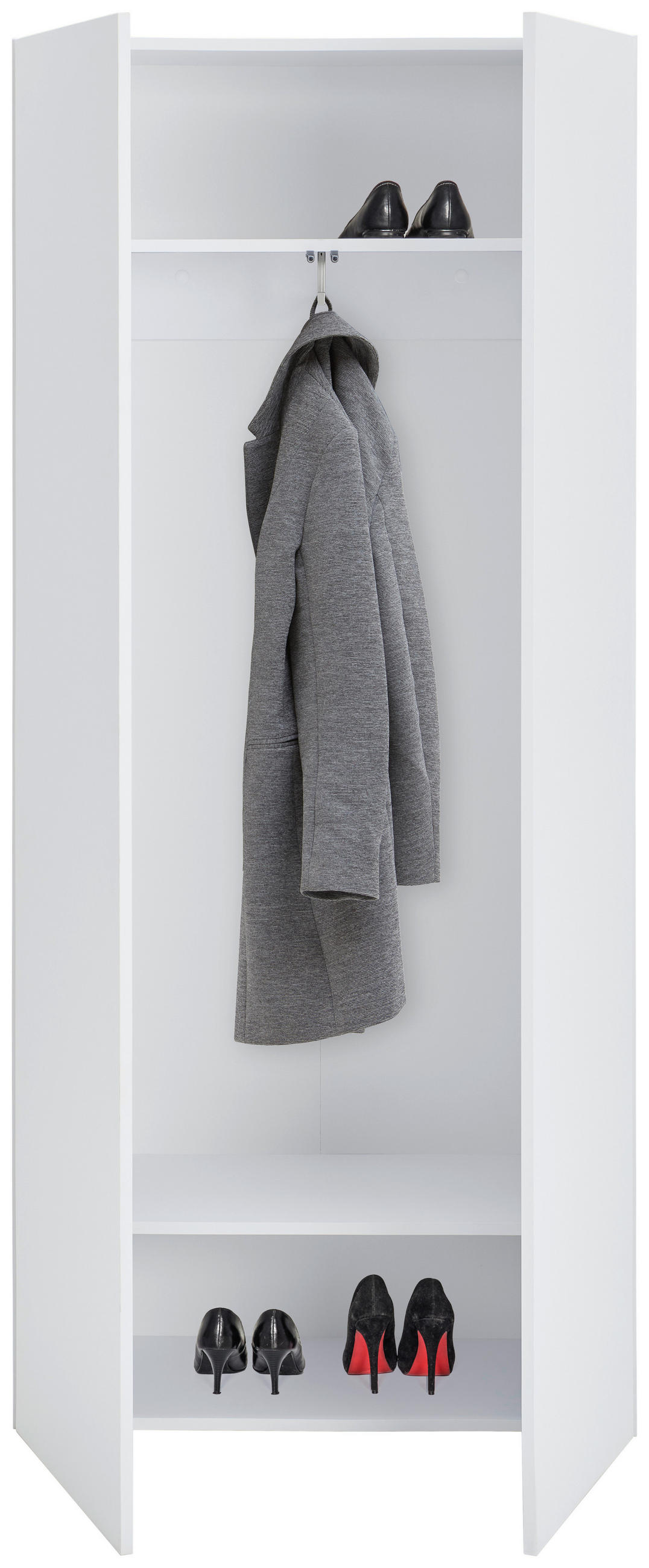 GARDEROBNA OMARA bela - bela, Design, leseni material (80/180/34cm) - Hom`in