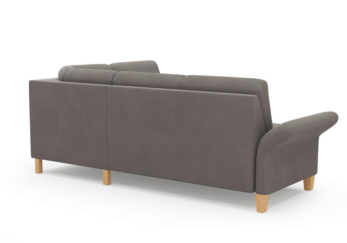 ECKSOFA ROCHELLE E Graphitfarben Flachgewebe  - Eichefarben/Graphitfarben, KONVENTIONELL, Holz/Textil (240/216cm) - Sit & More