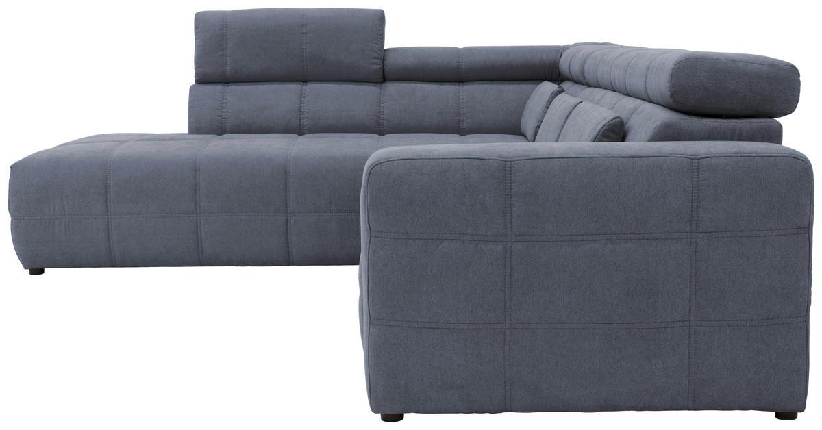 ECKSOFA Dunkelgrau Mikrofaser  - Dunkelgrau/Schwarz, Design, Kunststoff/Textil (228/275cm) - MID.YOU