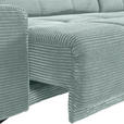 ECKSOFA  in Cord Mintgrün Rücken echt, Sitzvorzug  295/165 cm  - Schwarz/Mintgrün, KONVENTIONELL, Textil/Metall (295/165cm) - Carryhome