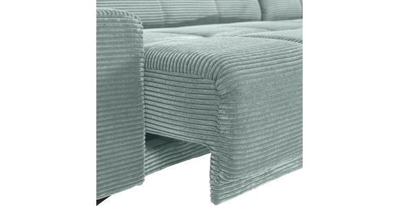 ECKSOFA  in Cord Mintgrün Rücken echt, Sitzvorzug  295/165 cm  - Schwarz/Mintgrün, KONVENTIONELL, Textil/Metall (295/165cm) - Carryhome