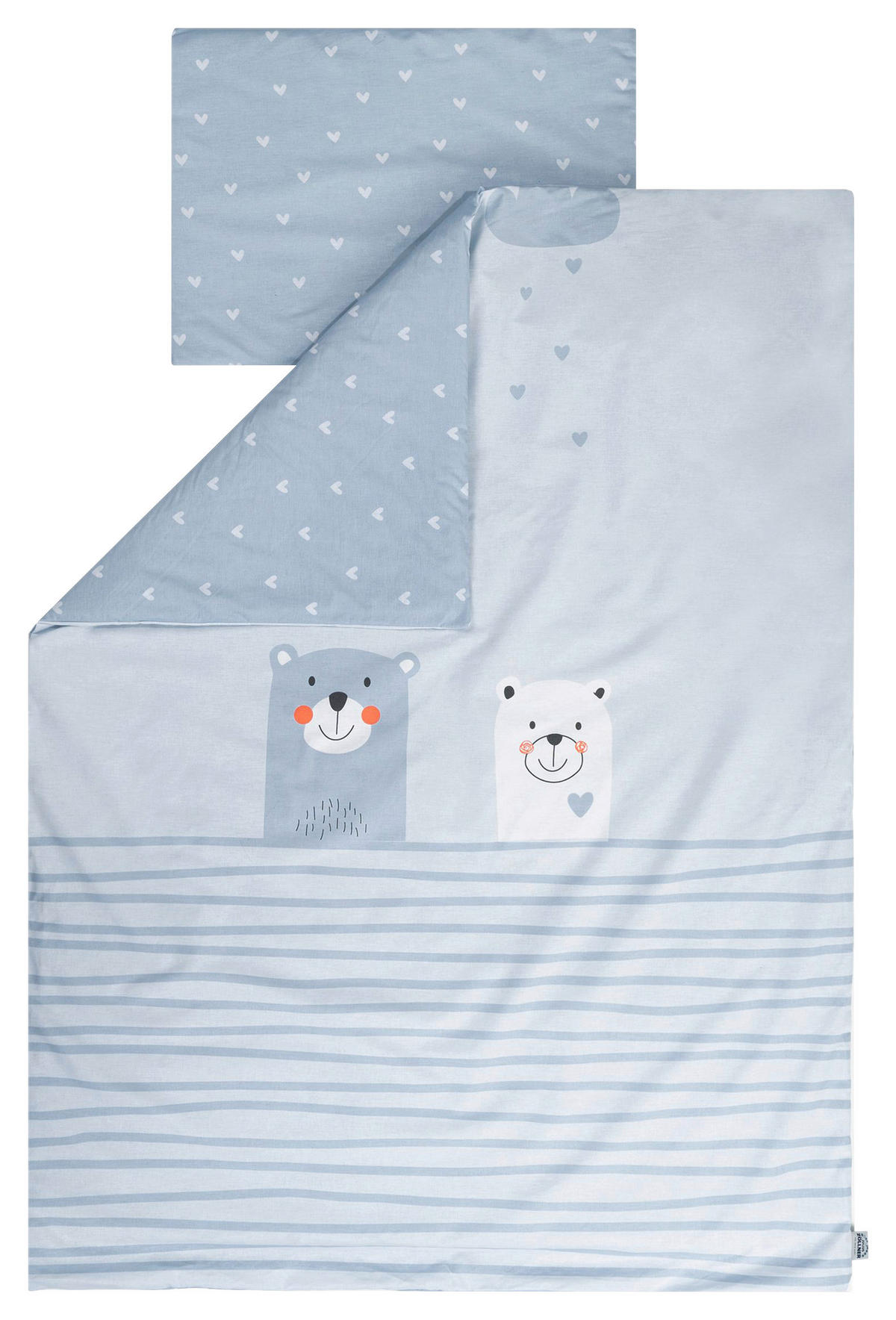 KINDERBETTWÄSCHE BEARS FAMILY Flachgewebe 100/135 cm  - Blau, Basics, Textil (100/135cm) - Julius Zöllner
