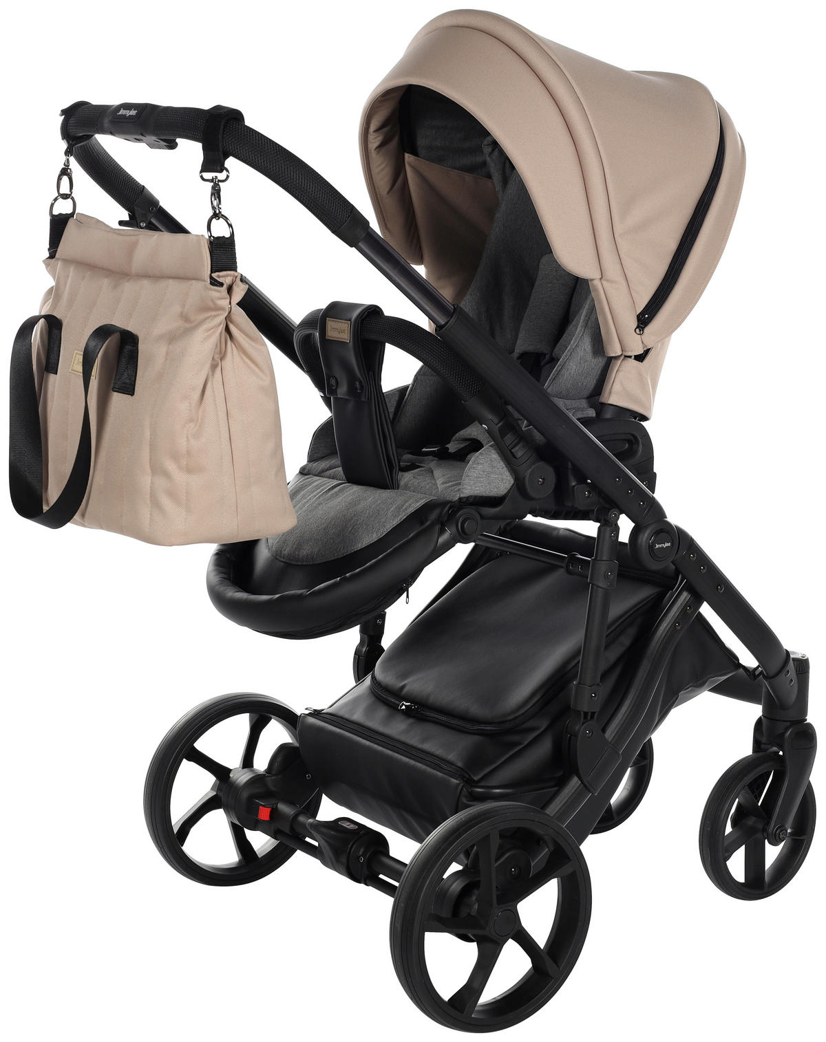 BARNVAGNSSET Easy Compact  - beige/svart, Basics, metall/textil (108/61/96cm) - Jimmylee