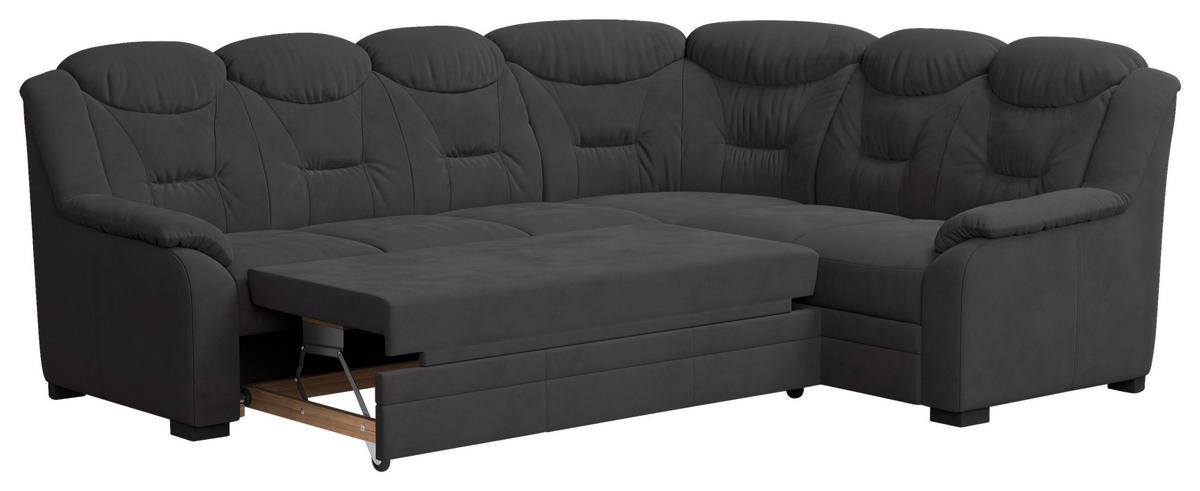 ECKSOFA in Mikrofaser Anthrazit  263/211 cm  - Anthrazit/Schwarz, Basics, Kunststoff/Textil (263/211cm) - MID.YOU