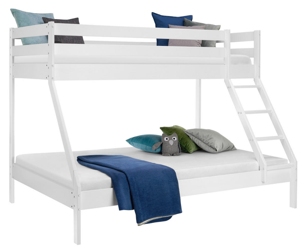 ETAGENBETT 140/200 cm Weiss  - Weiss/Buchefarben, Konventionell, Holz (140/200cm) - Xora