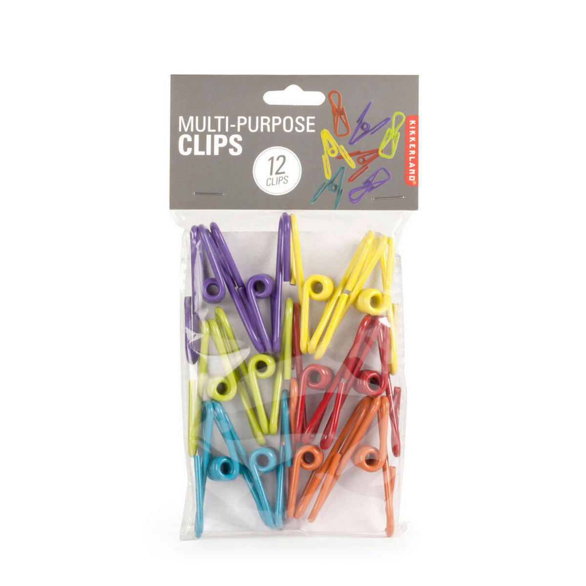 SVORKY NA SÁČKY - vícebarevná, Basics, kov (1,95/19/10cm) - Kikkerland