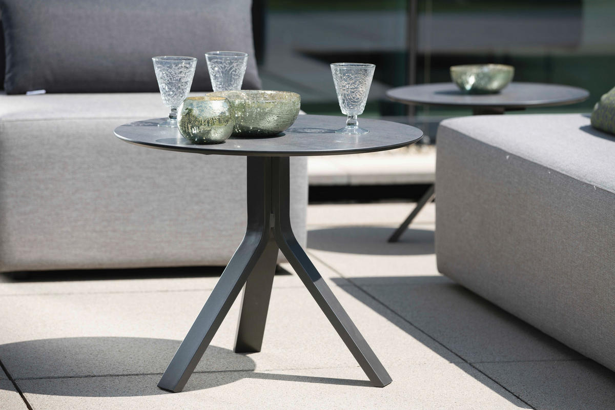 GARTENBEISTELLTISCH 60/60/48 cm Metall, Kunststoff  - Anthrazit/Grau, Design, Kunststoff/Metall (60/60/48cm) - Stern