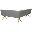 ECKBANK 238/172 cm Webstoff Grau Eiche vollmassiv   - Eichefarben/Grau, KONVENTIONELL, Holz/Textil (238/172cm) - Linea Natura