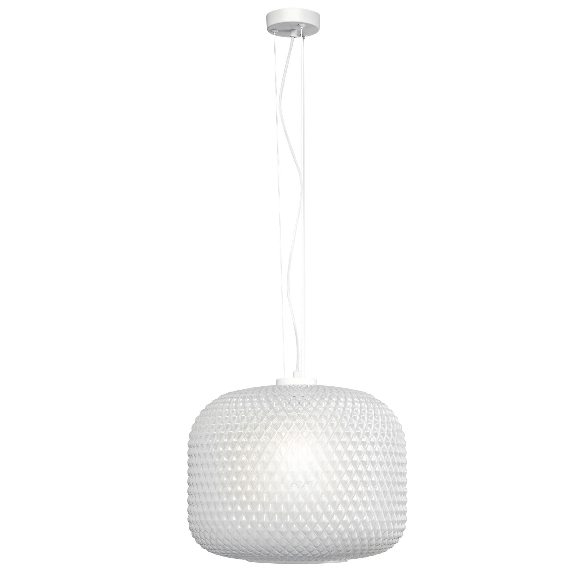 HÄNGELEUCHTE 40/150 cm  - Weiß, KONVENTIONELL, Glas/Metall (40/150cm)