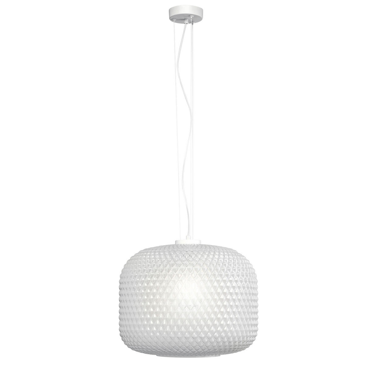 HÄNGELEUCHTE 40/150 cm  - Weiß, KONVENTIONELL, Glas/Metall (40/150cm)