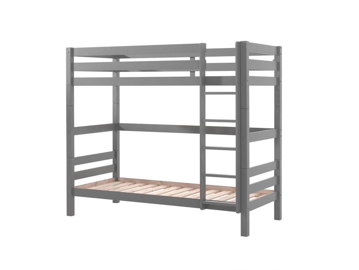 ETAGENBETT - Kieferfarben/Grau, MODERN, Holz (90/200cm) - MID.YOU