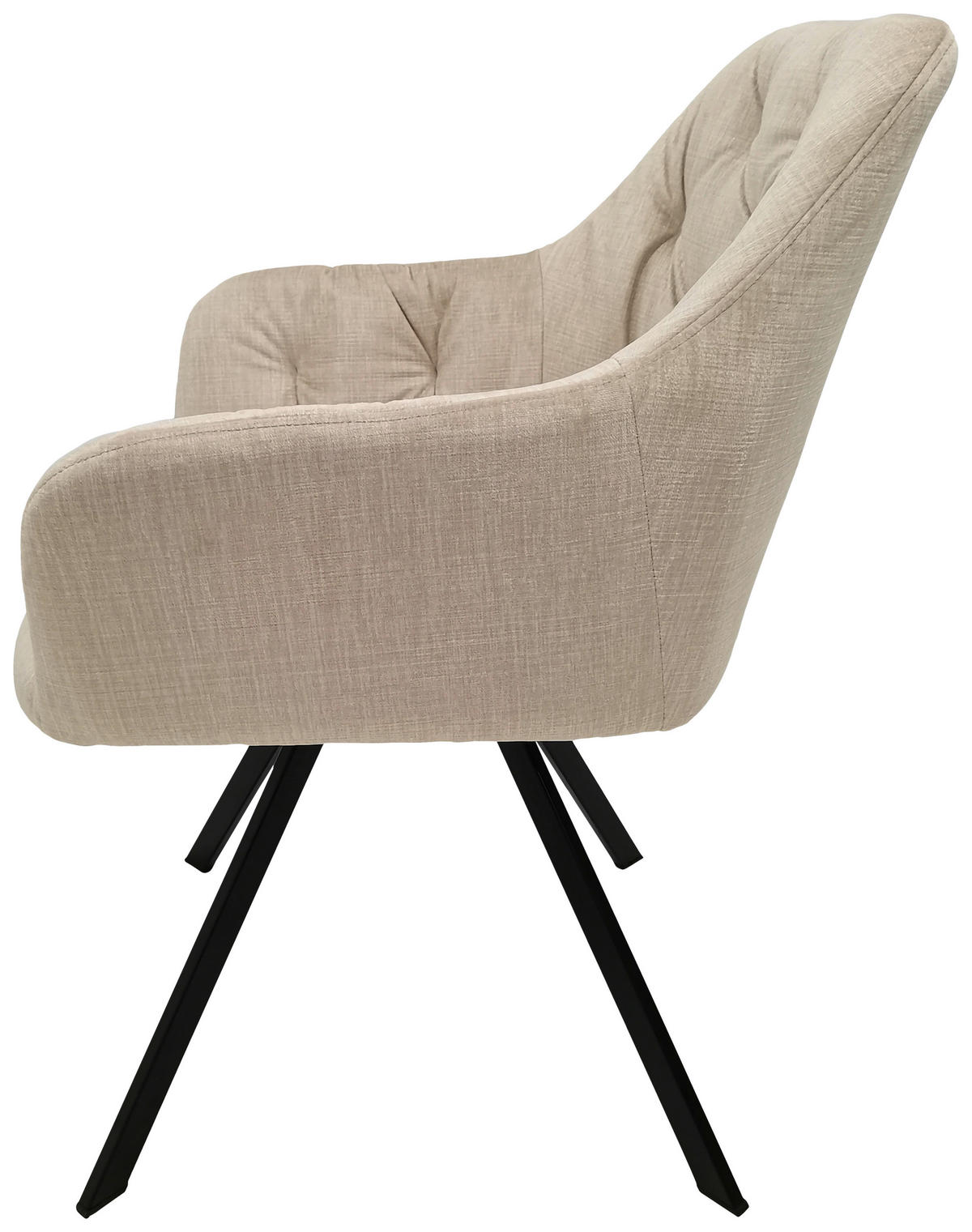SADA ŽIDLÍ S PODRUČKAMI 2 kusy - černá/béžová, Moderní, kov/textil (57/85/62cm) - MID.YOU