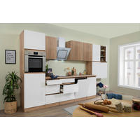 MODULKÖK 380 cm   i ekfärgad, vit högglans  - vit/vit högglans, Basics, trämaterial (380cm) - Respekta