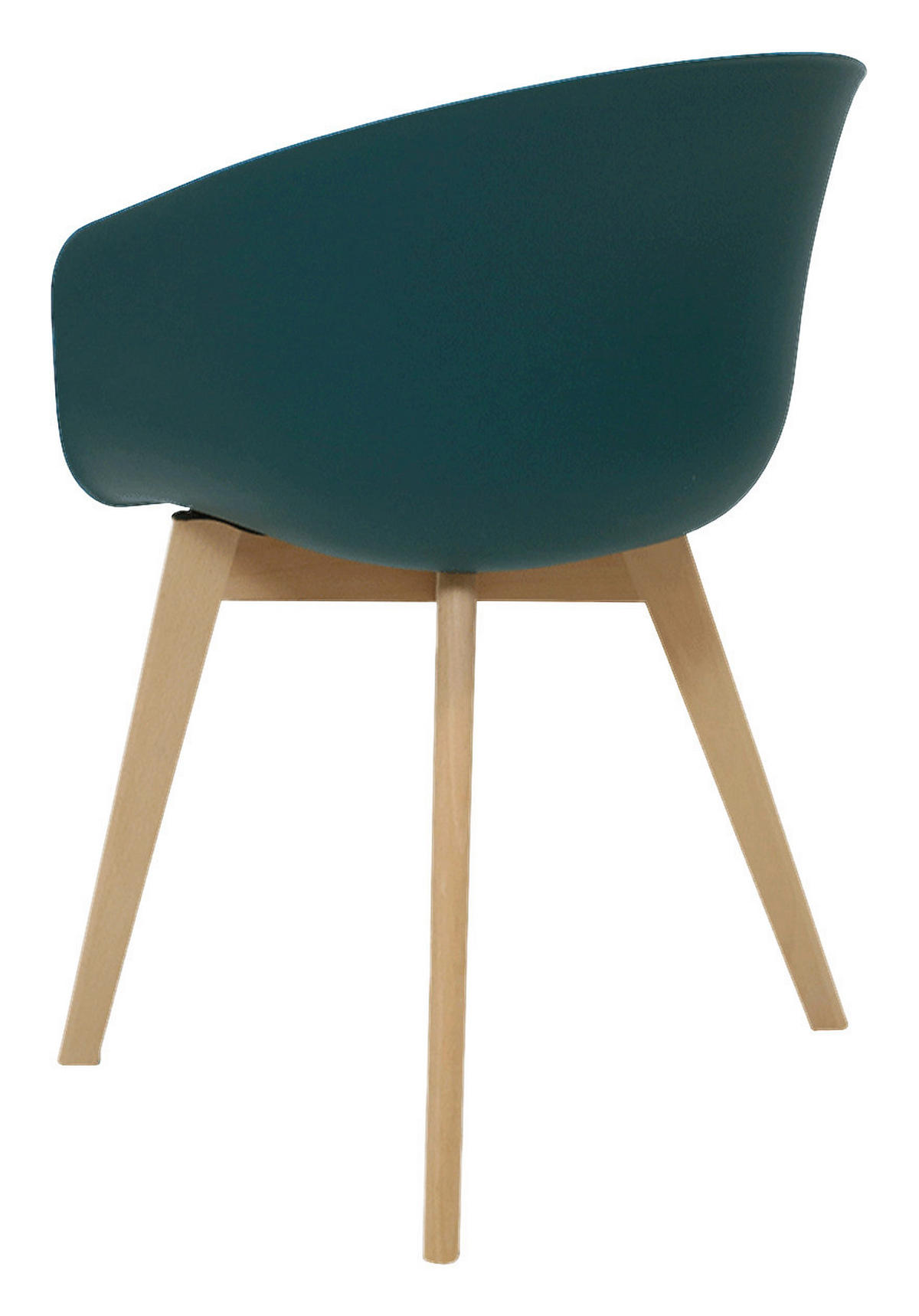 SADA ŽIDLÍ S PODRUČKAMI 4 kusy - tmavě zelená/přírodní barvy, Moderní, dřevo/plast (60/78,5/44cm) - MID.YOU