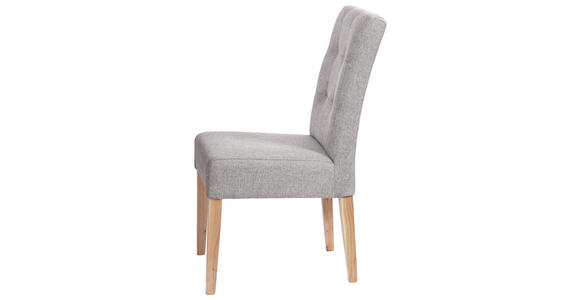 STUHL Webstoff Grau - Eichefarben/Grau, KONVENTIONELL, Holz/Textil (48/95/61cm) - Carryhome